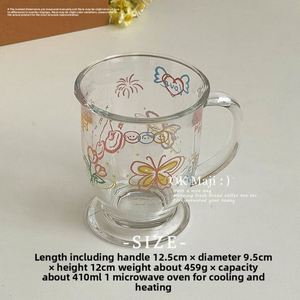Vaso de Vidrio de Alta Calidad con Asa, Resistente al Calor, Bonito Vaso para Agua, Leche o Café para Uso Doméstico - Product Image 6