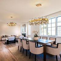 Lampes suspendues modernes Asfour Or Cristal K9 Pièces de lustre Éclairage Plafond Lustres de luxe en cristal