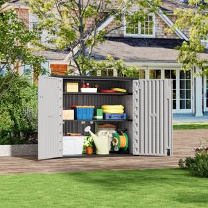 Armário de Armazenamento Externo de 37 Cu.ft (860 Litros) em HDPE, Caixa de Armazenamento para Jardim à Prova d'Água - Product Image 3