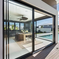 Porte coulissante en verre insonorisée en alliage d'aluminium isolation thermique économie d'énergie villa lourde porte coulissante en verre