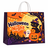 Sacs en papier personnalisés pour Halloween avec poignées, sacs cadeaux en carton blanc pour bonbons, biscuits, friandises et emballages de cadeaux de fête