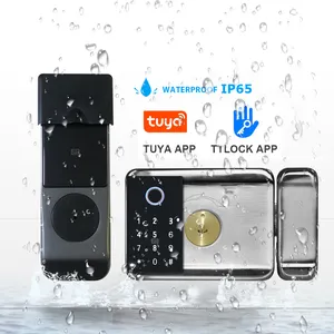 Tuya App Smart Deuroplock Waterdichte Buitenpoort Velg Lock Wifi Dubbele Vingerafdruk Deurslot Digitaal Toetsenbord Code Elektronisch Slot