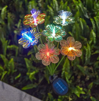 Lumière solaire décorative en forme de fleur pour pelouse, éclairage d'ambiance pour jardin, cour, IP44 étanche, 6 pièces, lumière solaire de jardin en forme de fleur
