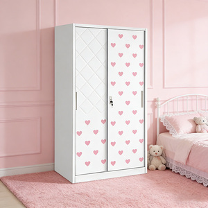 <span class=keywords><strong>Armadio</strong></span> Metallico con Ripiani Regolabili, Motivo Besi, Elegante Guardaroba con 2 Ante Bloccabili per <span class=keywords><strong>Camera</strong></span> da Letto - Product Image 1