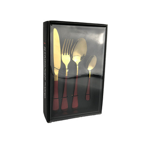 Juego de cubiertos de acero inoxidable de 16/24 piezas, duradero, en caja de regalo para regalos navideños - Product Image 2
