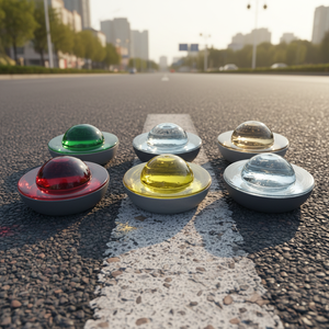 Pieu de signalisation routière en verre H Mark économique, blanc, type œil de chat, pour la sécurité routière et l'avertissement - Product Image 1