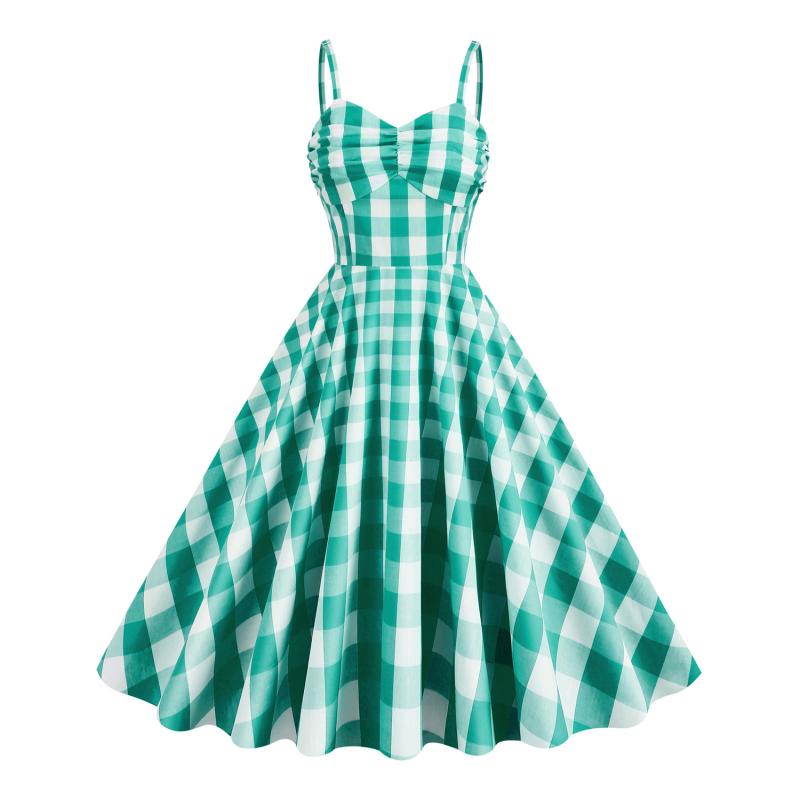 Plaid Vintage Cotton Dresses - A-Line Maxi & Mini Styles