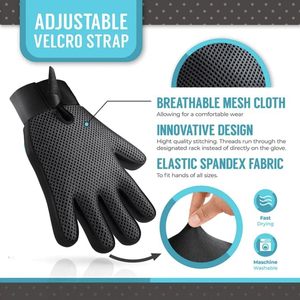 Gants de toilettage pour chiens et chats - Brosse anti-poils en silicone écologique avec gant de massage pour utilisation en salle de bain - Product Image 4