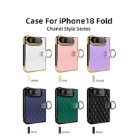 Étui de téléphone OEM ODM pour iPhone 18 Duo, personnalisable avec différents styles, étui magnétique pliable avec support anneau pour doigt