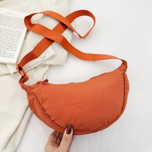 Tas selempang modis desain ketiak bahu tunggal serbaguna tali ritsleting nilon katun portabel untuk gaun musim semi musim gugur - Product Image 3