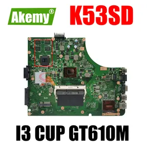 Placa base K53SD para ordenador portátil Asus, A53S, A53E, K53E, K53S, I3, PGA989, GT610M-2G, UMA, 100%