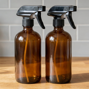 Glasaveronix CHGSB250327 Flacon pulvérisateur en verre ambré Boston de 500 ml (16 oz) vide avec pompe à gâchette et couvercle en plastique pour savon liquide - Product Image 4