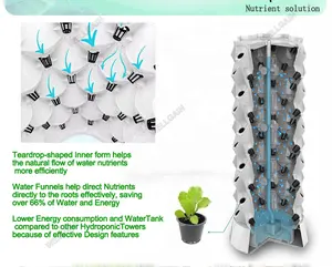 इनडोर संयंत्र ऊर्ध्वाधर टॉवर स्तंभ हाइड्रोपोनिक बढ़ रही प्रणालियों