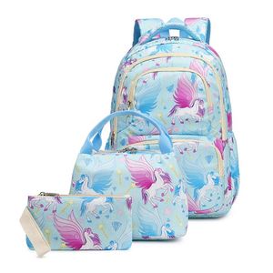 Cartoon Themed Printing Backpack Baby Girl Children Toddlers Teen New Hand <b>Bags</b> and <b>Lunch</b> Kids School <b>Bag</b> Set for Primary School - Product Image 1