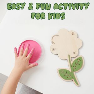 LHJY Plaque en bois brut à imprimer avec les mains, cadre d'art DIY pour enfants, <span class=keywords><strong>cadeau</strong></span> artisanal en bois vierge pour la Fête des Mères - Product Image 6