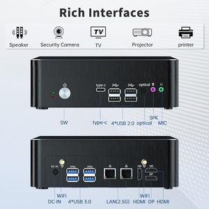 มินิพีซี <span class=keywords><strong>I9</strong></span> <span class=keywords><strong>Core</strong></span> <span class=keywords><strong>I9</strong></span>-9880H (สูงสุด 4.8GHz) แรม 32GB DDR4  SSD 1TB 2* สำหรับ 1* DP รองรับจอแสดงผลสามจอ 4K 60Hz ผลิตในจีน - Product Image 3