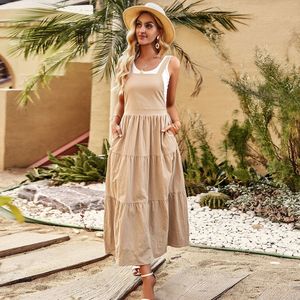 Robe d'été en coton à bretelles avec poches <span class=keywords><strong>Nouveautés</strong></span> 2026 Robes décontractées pour femmes - Product Image 3