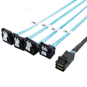 Cavo interno HD Mini SAS (SFF-8643 Host) <span class=keywords><strong>a</strong></span> 4x SATA (Target), con cavo di alimentazione Dupont 2.5 24Pin, <span class=keywords><strong>0</strong></span>,5 m - Product Image 4