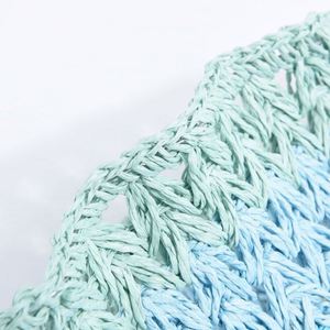 Nouveau Chapeau Bob en Paille Crocheté à la Main pour Femme, Couleurs Dégradées Arc-en-ciel, Collection Été 2025 - Product Image 4