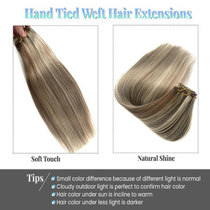 AngelBella 18 pollici 100G extension <span class=keywords><strong>capelli</strong></span> intrecciati a mano <span class=keywords><strong>capelli</strong></span> umani fasci di tessuto <span class=keywords><strong>capelli</strong></span> umani castano <span class=keywords><strong>cenere</strong></span> e <span class=keywords><strong>capelli</strong></span> umani biondi extension - Product Image 5