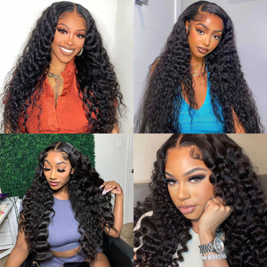 <span class=keywords><strong>Perruque</strong></span> <span class=keywords><strong>Lace</strong></span> Front en Cheveux Humains Vierges Bruts Birmans, Courte, avec Raie Profonde, Style Jerry Curly et Kinky Curly - Product Image 4