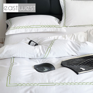 Phía Đông Khách Sạn Sang Trọng Bộ Đồ Giường Đặt Ai Cập Cotton Satin Sọc Tấm & Chăn Cho Vua Kích Thước Giường Phong Cách Phương Tây Bán Buôn - Product Image 6