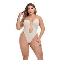 Body sculptant dos nu pour femme, décolleté plongeant, effet serre-taille et contrôle du ventre, sans couture, coupe string, pour robe de soirée