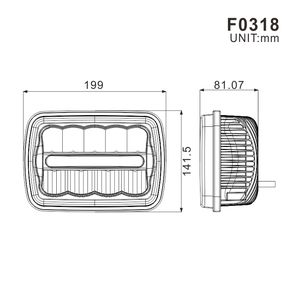 ไฟไฮ-โลว์บีม35W LED รถแทรกเตอร์ไฟ LED 5X7นิ้วทรงสี่เหลี่ยมสำหรับรุ่น Kubota - Product Image 2