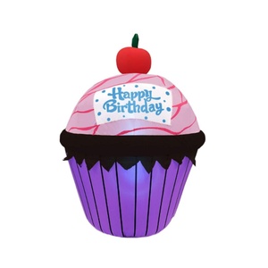 Gâteau d'anniversaire gonflable en PVC 122*53 CM pour les fêtes d'anniversaire des enfants en intérieur, en extérieur, à la maison, dans la cour, dans le jardin et sur la pelouse - Product Image 1