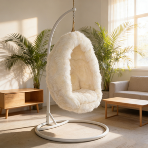 Fauteuil suspendu contemporain d'intérieur et d'extérieur avec support, balançoire en rotin <span class=keywords><strong>pour</strong></span> le salon - Product Image 1