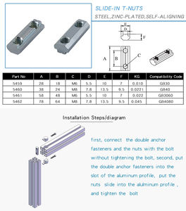 Cina produttore 5459 alluminio estrusione M6-3030 2 fori scorrevoli in acciaio t dadi per alluminio profilo estrusione m6 m8 30 4 - Product Image 4