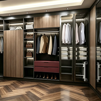Armoire de rangement sur mesure pour chambre à coucher, meuble en bois sur mesure avec porte coulissante en verre et quincaillerie à fermeture douce pour usage commercial