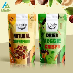 Minfly Digital Printing Frosted Customized Food Grade Printed Stand Up Aluminum Foil Powder Packaging Bag Plastic Mylar Zipper