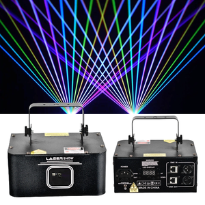 Spectacle de lumière laser RGB 2W pour <span class=keywords><strong>animation</strong></span> de scène de <span class=keywords><strong>fête</strong></span> <span class=keywords><strong>à</strong></span> <span class=keywords><strong>domicile</strong></span>, éclairage DJ KTV, acier inoxydable IP33, contrôle DMX512 RJ45, portable - Product Image 1