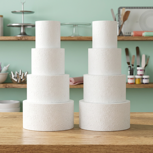 Maquette de gâteau ronde en mousse écologique Sunshine pour la décoration de présentations de mariage, 4 niveaux de maquettes de 4, 6, 8 et 10 pouces (14,4 pouces de hauteur) - Product Image 2