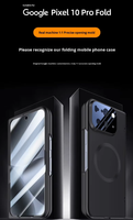 Étui de téléphone antichoc de luxe en PC rigide avec charnière et protection d'écran magnétique en verre dépoli pour Google Pixel 10 Pro Fold Fabriqué en Chine