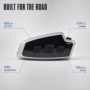 Casco T60R Intercomunicador para 10 Pilotos, Alcance de 1500-2000M, Resistente al Agua IP65, Tipo-C, Compatible con Dos Teléfonos - Product Image 2