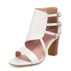 <span class=keywords><strong>Sandalias</strong></span> de Tacón Alto con Punta Abierta y Tacón Cuadrado para Mujer Madura - Product Image 5