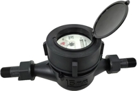 Haute qualité 1/2 pouces DN 15mm noir Type sec compteur d'eau en plastique IP68 Protection classe prix usine