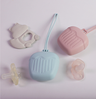 Organisateur de sucettes en silicone portable sans BPA avec cordon, chaîne de clip pour tétine, sucette en silicone pour bébé, sac à sucette pour bébé