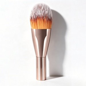 Pincel de Maquiagem Profissional para Base e Contorno Facial, Cabo Curto de Madeira, Cerdas de Nylon, Ferramenta de Beleza para Maquiagem - Product Image 4