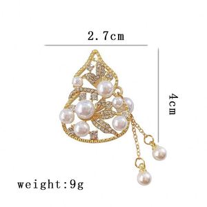 Broche de Aleación de Lujo Ligero y Elegante con Cristales y Perlas de Imitación, Ideal para Banquetes, Bodas y Fiestas - Product Image 2
