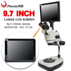 Phenix XTL-165-CT 7X-45X avec écran LCD de 9.7 pouces Microscope à zoom numérique stéréoscopique trinoculaire pour la réparation de téléphones PCB - Product Image 2