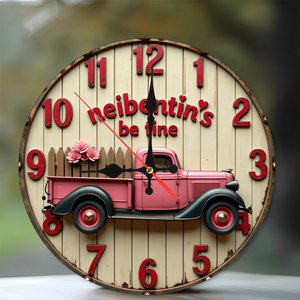 Round Wooden <b>Wall</b> <b>Clock</b> 25x25Cm <b>Silent</b> Non Ticking Home Decor <b>Clock</b> - Product Image 1