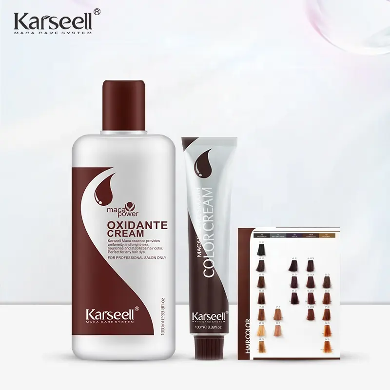 Karseell Esens Maca Profesional Pabrik Krim Oksidan Warna Rambut Pemutih Rambut untuk Pencelupan Rambut