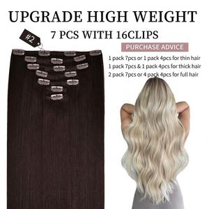 Fashion New Design Virgin Russian <b>Remy</b> <b>Human</b> <b>Hair</b> <b>Extensions</b> for Natural Highlights Clip-Ins Machine Double Weft Loose <b>Hair</b> - Product Image 3