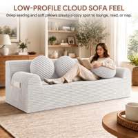 Gemütliches Zuhause Weißes Weiches Wolken-Wohnzimmersofa Kompakte Wohnung Plüsch-Chenille Weich Gepolstertes Modernes Sofa