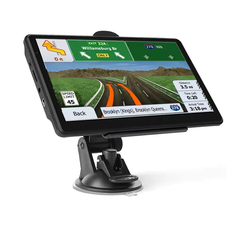 Navegación GPS para coches, camiones, RVs y otros vehículos, pantalla grande de 7 pulgadas con visera solar, disco duro de 8GB de voz