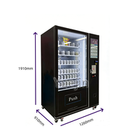 Distributeur automatique de boissons et de collations extérieur, mural, avec écran tactile et fonction SDK métallique