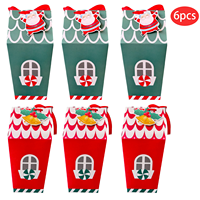 En stock, boîte cadeau de Noël portable, créative, réutilisable, auto-assemblable pour enfants, boîtes en papier pliables écologiques pour bonbons